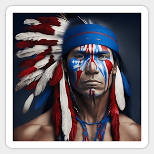 [AI Art] Robust Average Native American man Sticker